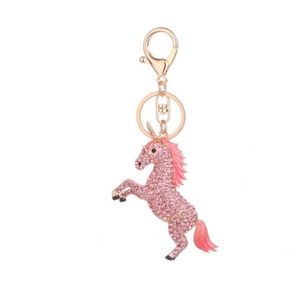 Pink Crystal Unicorn Keychain